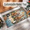 Animals Theme Crystal Velvet Floor Rug Personalized Custom Name Text Warm Carpet Home Decoration