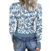 Women's  Slim Bottom T-shirt Fashion Casual Gradient Printing Round Neck Pullover Long Sleeve Top