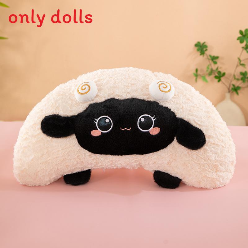 

Плюшевая подушка-овечка с мягким наполнителем из ПП хлопка для поддержки спины в кровати для детей и взрослых 55cm чёрный