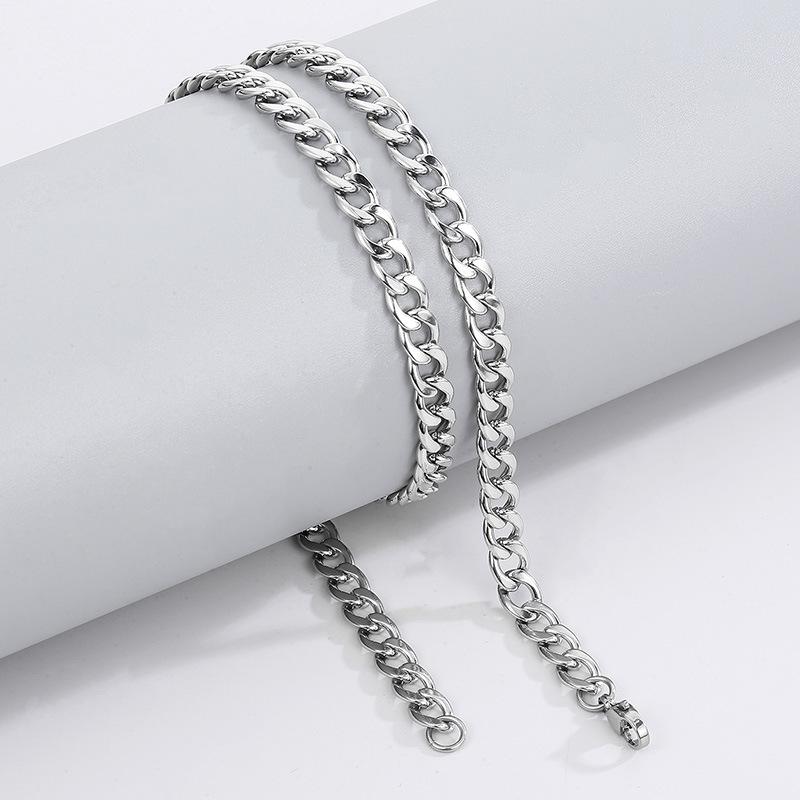 Simple Stainless Steel Grinding Chain Hiphop Necklace Street Hip Hop Titanium Steel Tide Jewelry Nk Chain