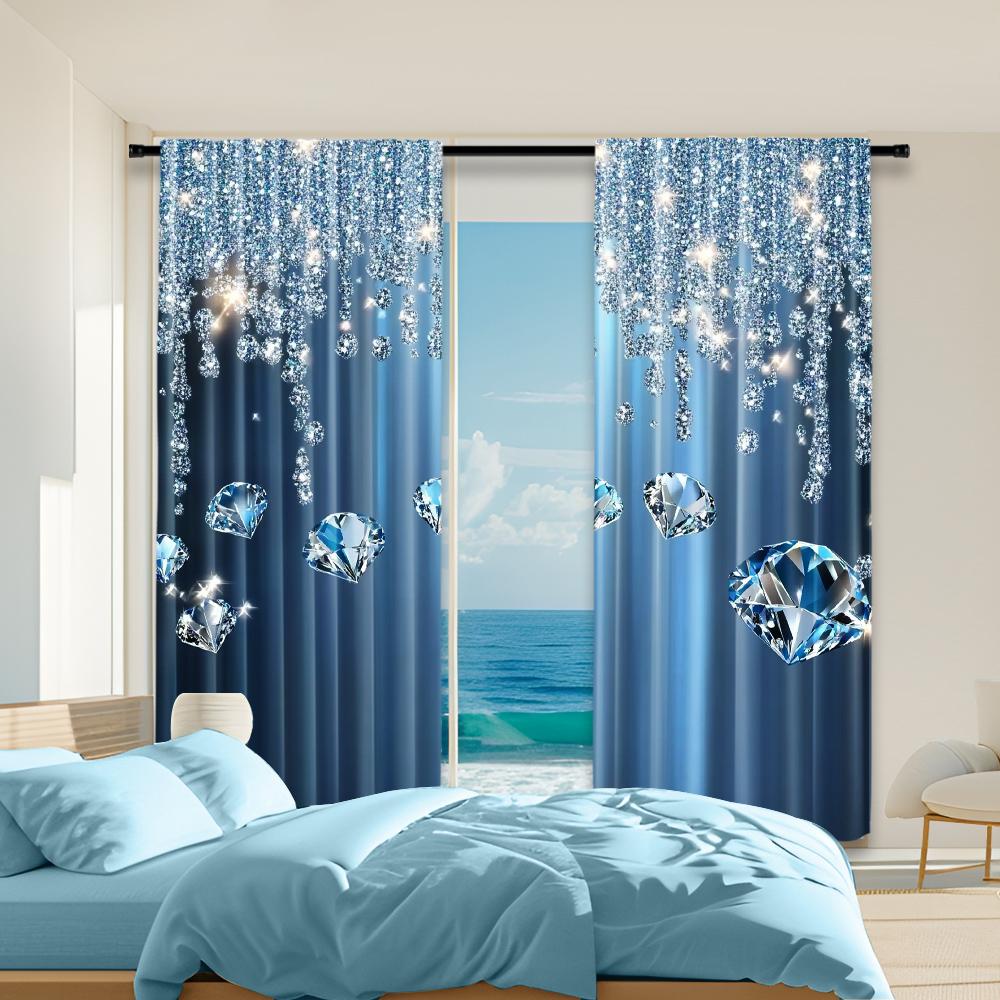 

2 шт. Абстрактная штора с принтом для спальни, офиса, кухни, гостиной и кабинета с отверстием для штанги, оконное оформление 29x65in(75x166cm)