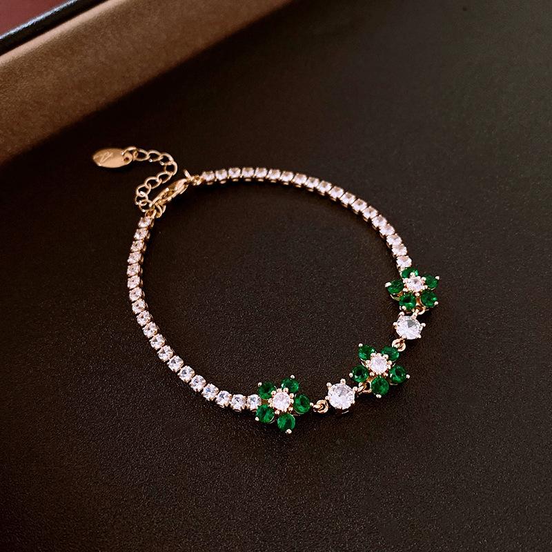 South Korea Dongdaemun Square Zircon Adjustable Bracelet Women's Simple Light Luxury Bracelet Personality Temperament High-end Jewelry