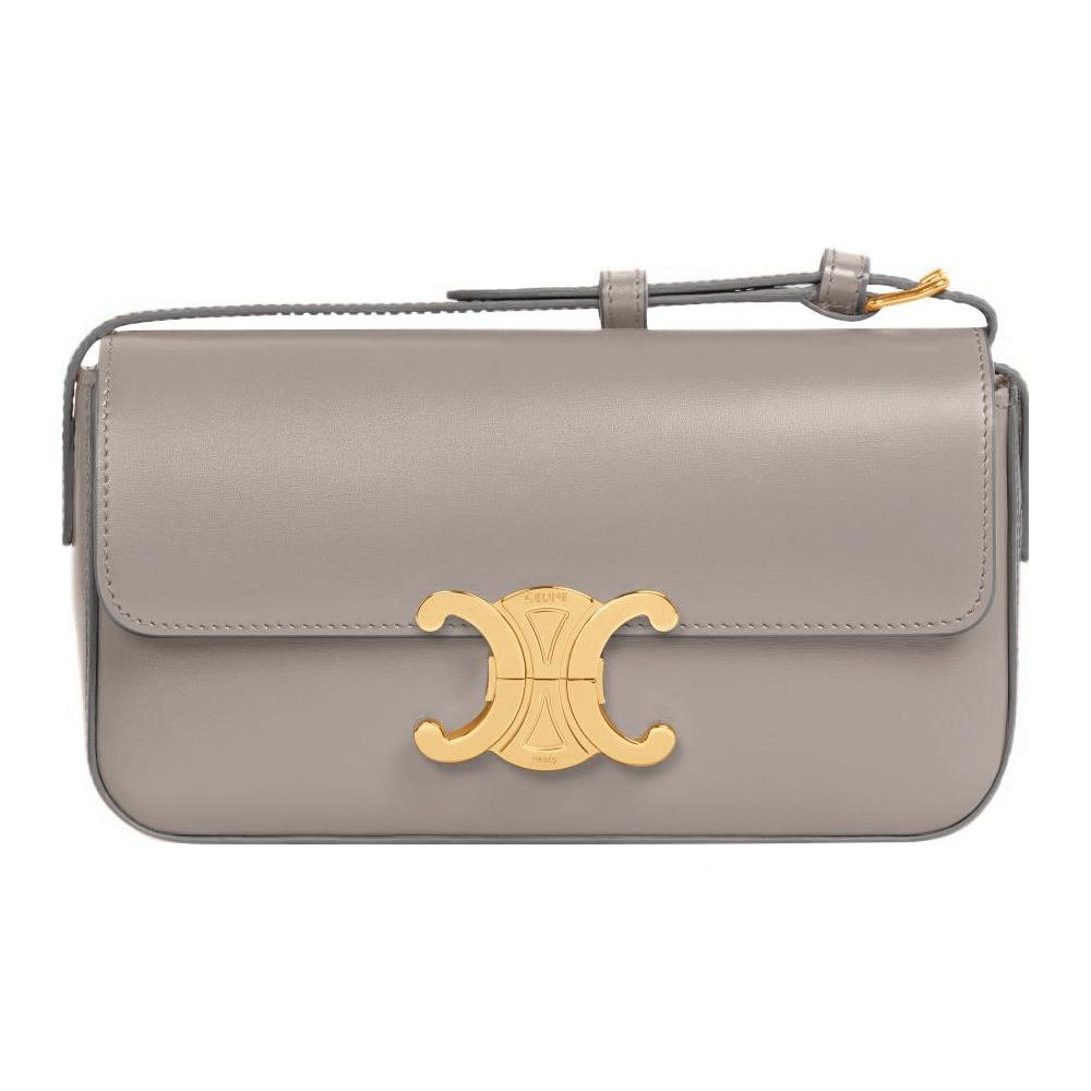 

Celine Claude Gold Metal Lock Adjustable Shoulder Strap Glossy Cowhide Leather Tote Bag Women Tote Bag Pebble-Grey 194143BF4-10BL Basic Set (Bag+Dust Bag)