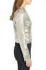 AL KHALID NEW Silver Jacket Motorcycle Party Leather Genuine Women Handmade Lambskin