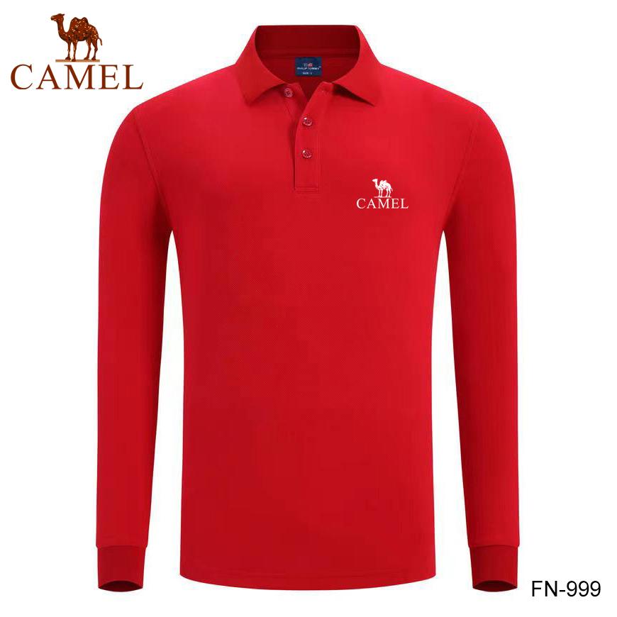 Camel Spring and Autumn New Embroidery Men's and Women's High Quality 100 Cotton Polo Long Sleeves Breathable and Comfortable