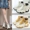 Inside Increase 7CM Leather Daddy Shoes Female Spring All Match Platform Muffin Rest