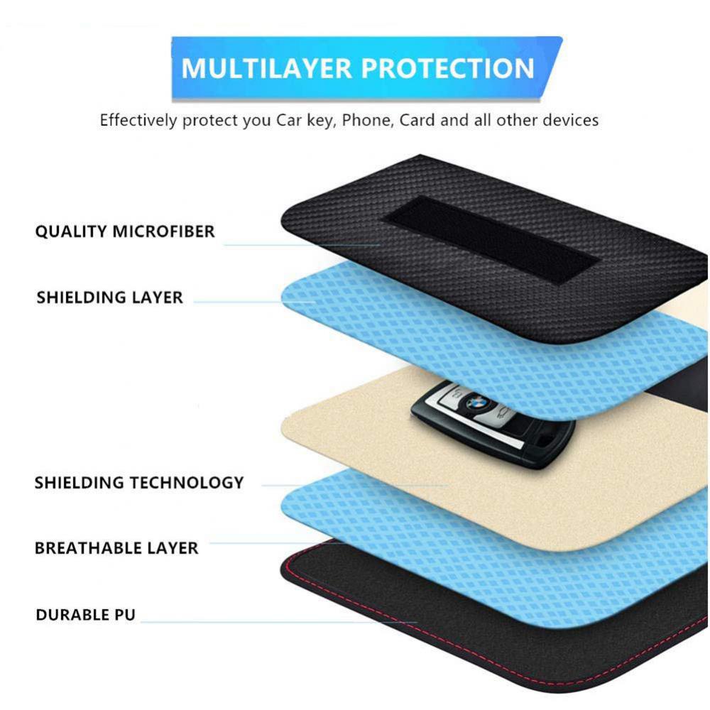 Signal Blocking Bag Mobile Phone RF Signal Blocker Car Key Faraday Bag Anti-Radiation Wallet Case Radiation Protection Pouch