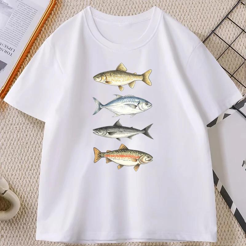 Retro Fisch Freizeit Outdoor Grafik T-Shirt Vintage Angeln Bequemes Oberteil Angler T-Shirt Unisex Kurzarm T-Shirt Trendiges T-Shirt