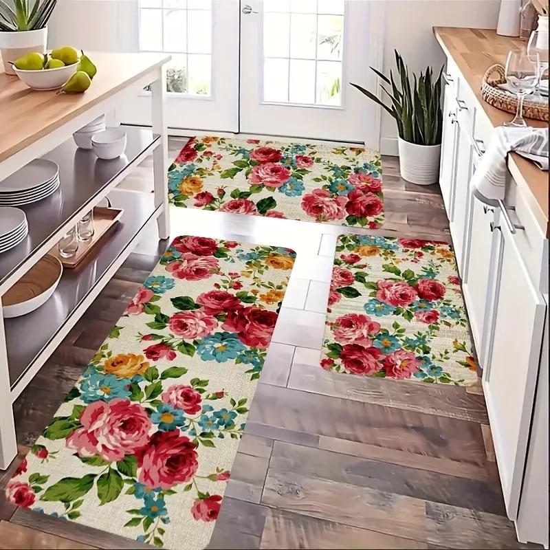 

1 шт. Декор с HD-печатью Кухонные коврики Нескользящие Домашние придверные коврики Поп-дизайн Коврики для ванной Коврик для ванной Ковер для дома Раковина Прачечная Декор 400MMx600MM