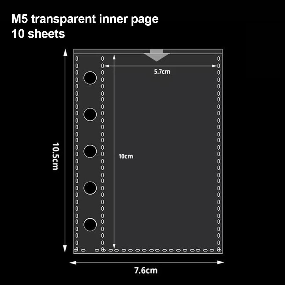 

Portable PU Leather Binder Notebook 5-Ring Loose-Leaf with Photo Window M5 Notebook Detachable Planner Book School Office