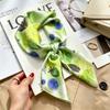 Autumn and winter Maillard cashew square scarf silk scarf women's shirt versatile neck small scarf tied hair decorative scarf