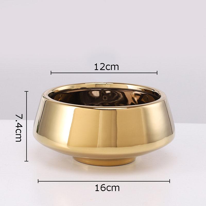 Goldene Keramikblumentöpfe Moderne Dekoration Blumenvase Dekoratives Arrangement Schreibtischdekoration Vergoldete Vasen Hausgartendekoration