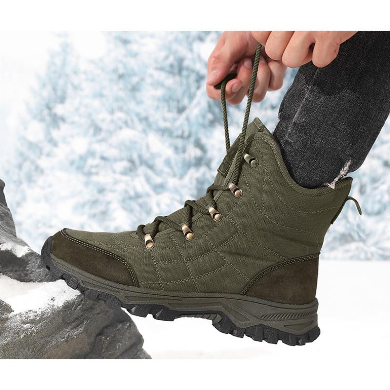 New hiking shoes men's anti-splashing snow boots sports outdoor shoes velvet men's hiking shoes men