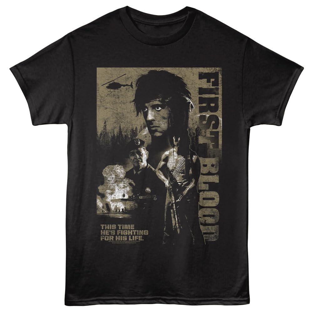 Rambo Printed Tshirt Unisexs Summer Classic Action Movie Pattern Short Sleeved Casual Street Wear Loose Fit Movie Fan Tshirt