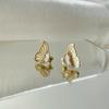 A Two Wear Stud Earrings~ New Mother Shell Sweet Super Fairy Temperament Internet Celebrity Butterfly Zircon High Sense Earrings Women