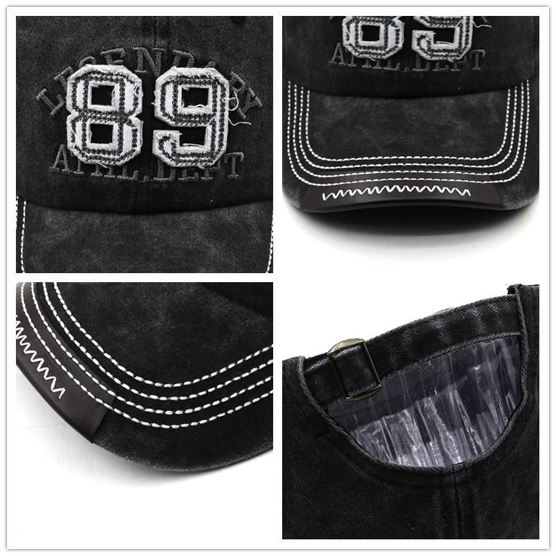Washed cotton three-dimensional embroidered baseball cap Washed old letter cap