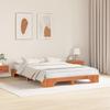 Bed Frame Wax Brown 140 X 200 Cm Solid Pine Wood
