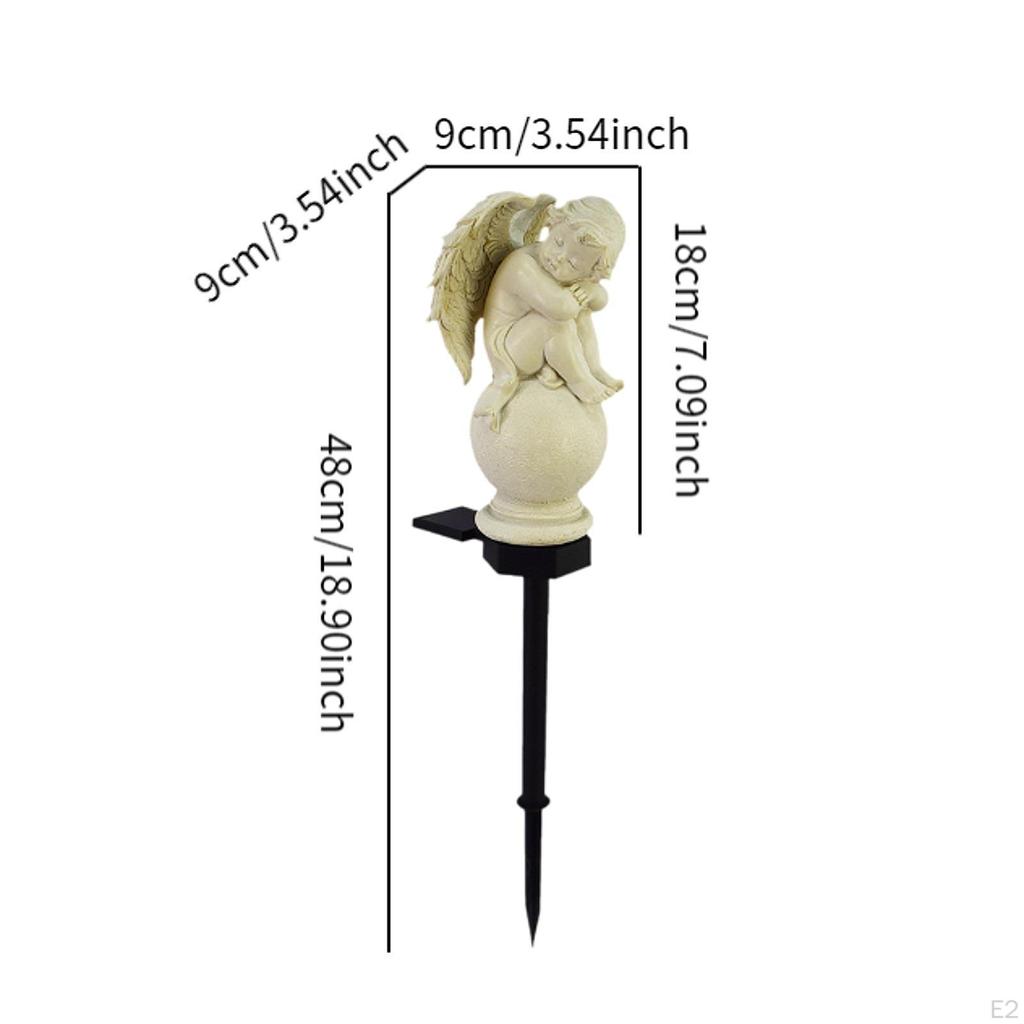 2 Pieces Garden Yard Light Solar Outdoor Pathway Statue Lamp Ornament