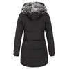 Women's Hooded Slim Fit Cotton Coat - European & American Style, Mid-Length, Solid Color, Warm Outerwear for Autumn & Winter