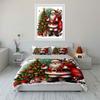 Santa Claus Christmas Tree Set Bedding Duvet Cover Set Duvet Cover Pillowcases  (1*Duvet Cover 2*Pillowcases, without duvet insert)