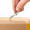 Mini-Klappmesser aus Edelstahl, quadratischer Kopf, scharf, tragbar, Taschenmesser, Schlüsselanhänger-Anhängerwerkzeug zum Öffnen von Express-Kartons