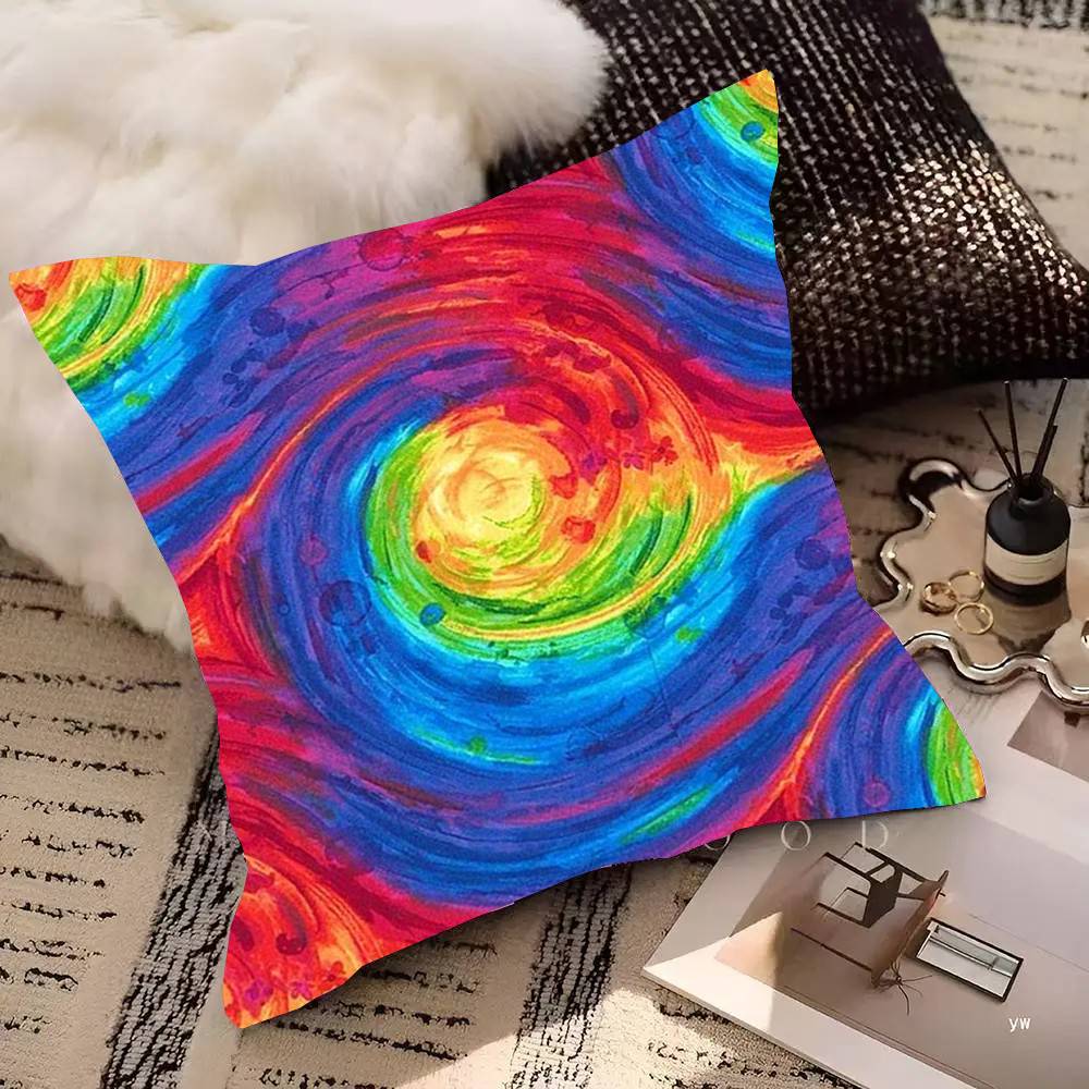 Rainbow Pillow Case Fashion Square Pillowcase Bedroom Sofa Room Ins Decoration Leisure