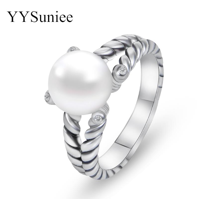 

YYSuniee 18-каратное позолоченное жемчужное массивное кольцо для женщин, модные модные дизайнерские ювелирные изделия с витым кабелем, Рождественский подарок