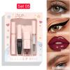 DUNUF 4-in-1 Professional Makeup Box - Mascara, Waterproof Eyeliner, Lip Gloss & Brow Gel, 12 Colors Available