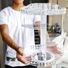 360 Degree Rotation Rotating Makeup Organizer Transparent Stable Base Cosmetic Storage Box for Lipstick Skincare