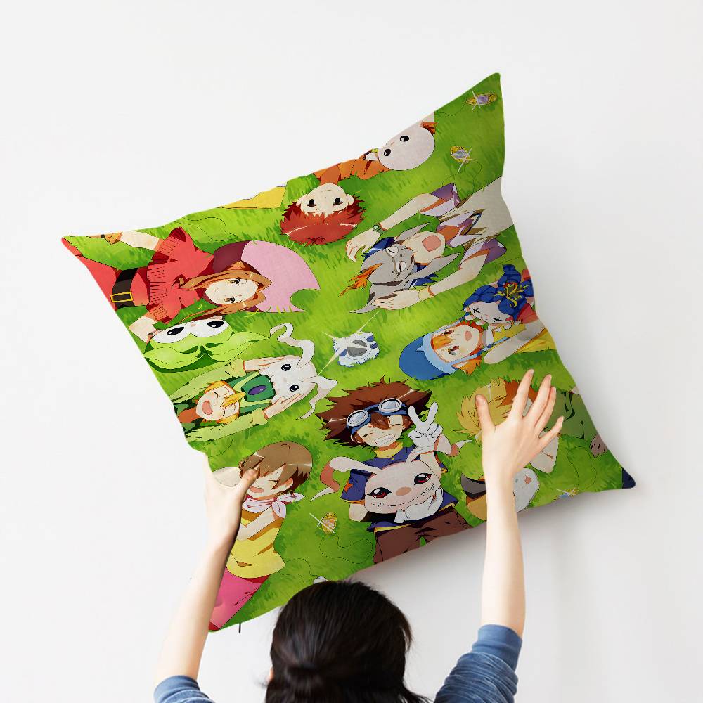 Anime D-Digimon A-Adventure Cushion Cover Inches Farmhouse Decor Home Throw Pillow Covers For Couch Decorations