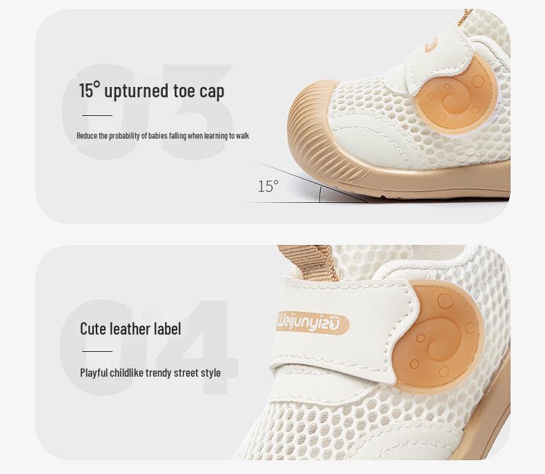 Summer Mesh Breathable Toddler Sandals - Boys & Girls, Soft Sole, Ideal for One-Year-Olds