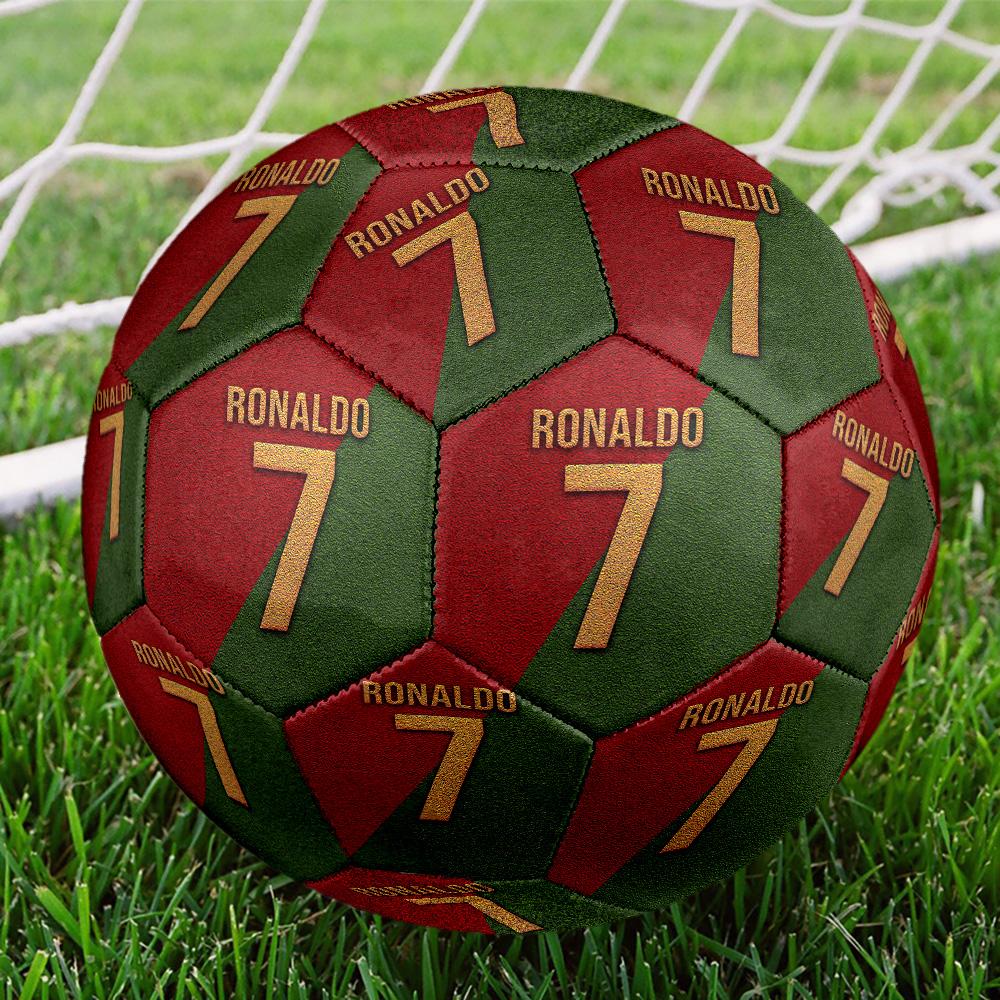 Ronaldo's Legendary Number 7 Size 5 Football Machine-Stitched Indoor/Outdoor Training and Matches Unique Gift for Soccer Lovers