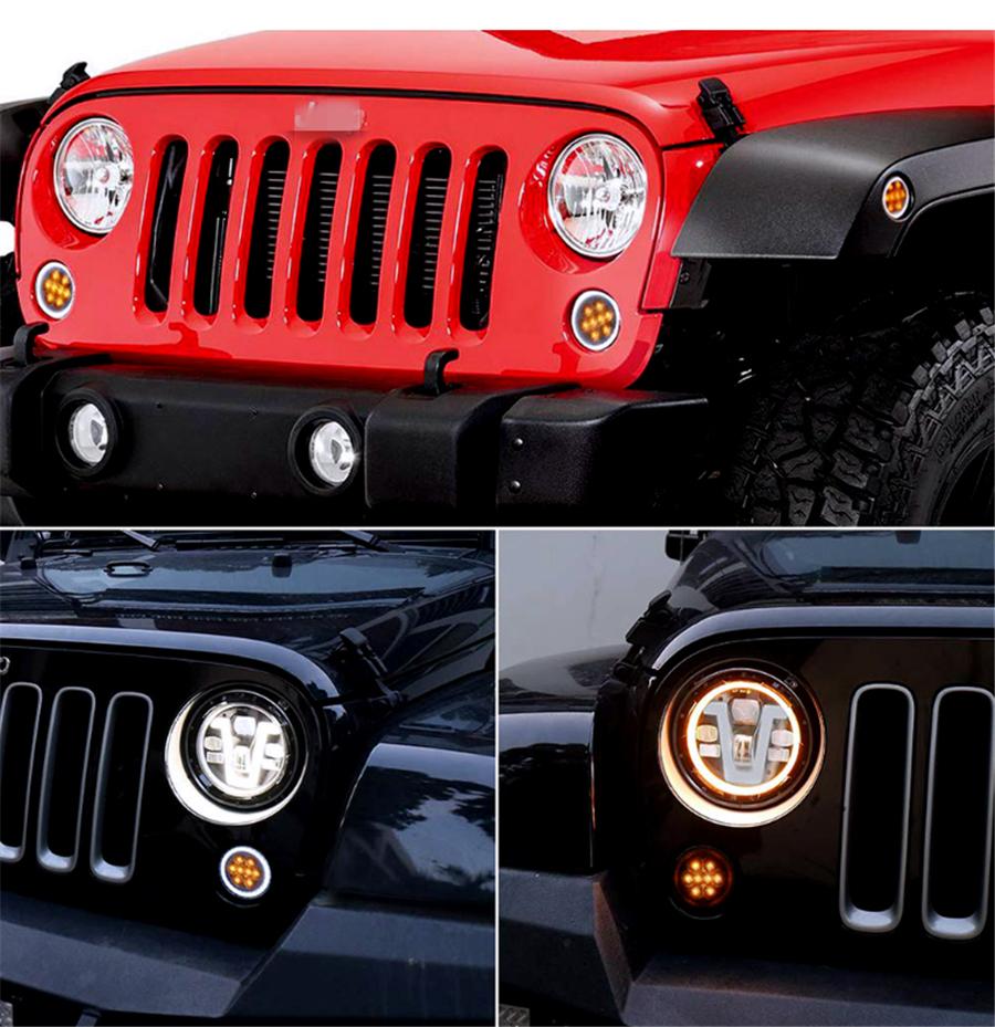 Amber Grill Light For Jeep Wrangler JK 2007-18