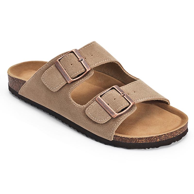 Fashion Kidmi Womens Mens Sandals Cushion Footbed Outdoor Adjustable Buckle Cork Footbed Slides for Sandals with Comfor Arch Support