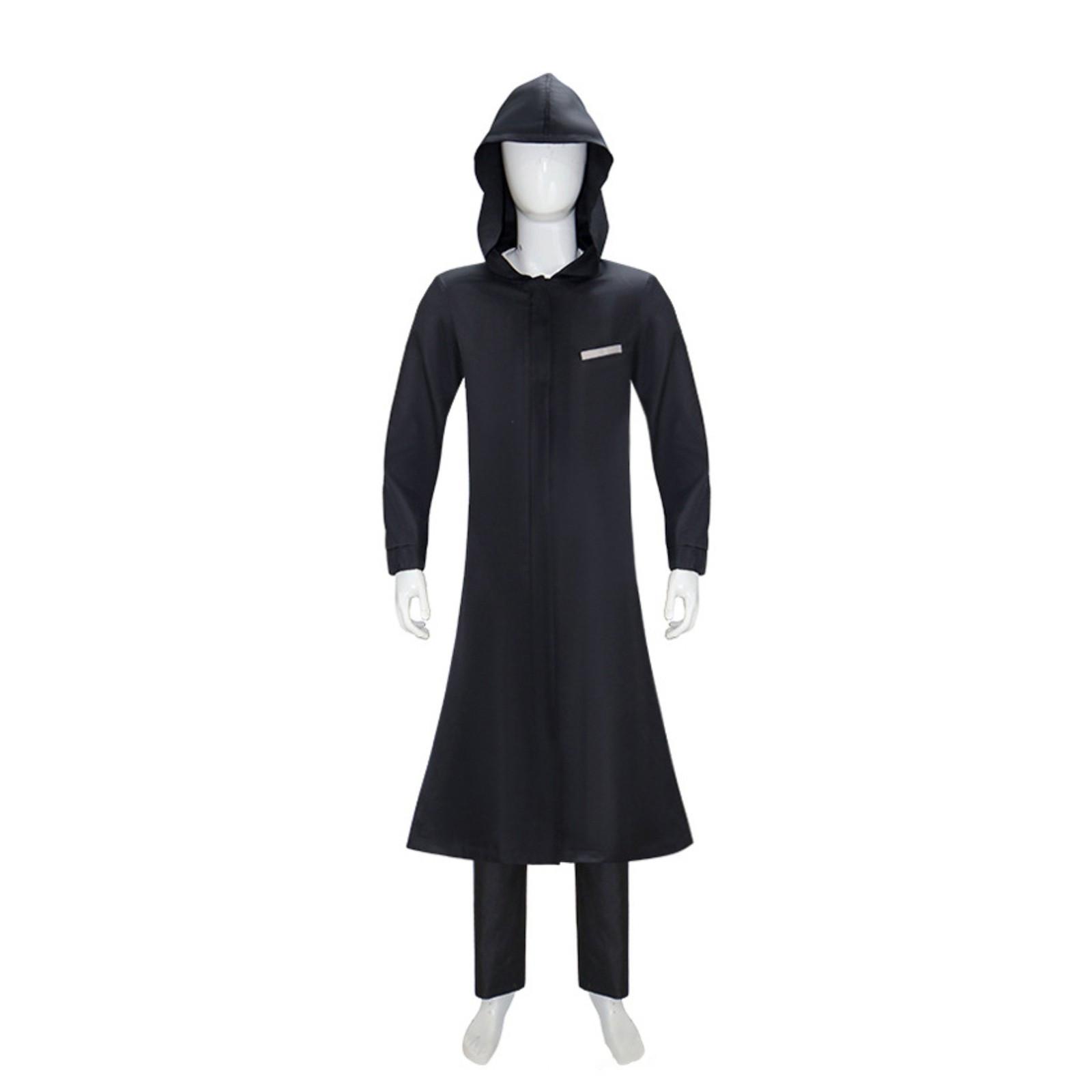 

Косплей Костюм для ролевой игры Костюм-тройка с капюшоном Ветровка с короткими рукавами Футболка Брюки XXL чёрный