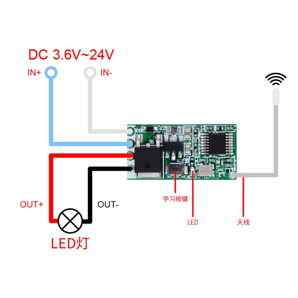 Micro Wireless Remote Control Switch Module DC12V 24V Single-Way Mini Control Kite Light Cabinet Light LED String Light