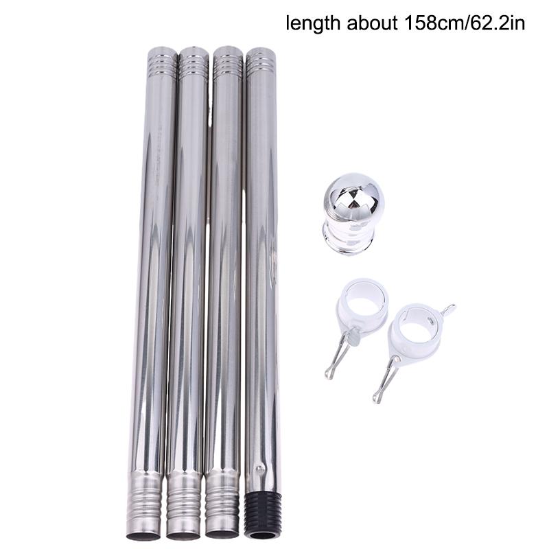 3/4/5 Sections 0.45Mm Stainless Steel Flagpole With Flagpole Base Flagpole Holder Flag Pole Kit With Plastic Rotating Rings as the picture