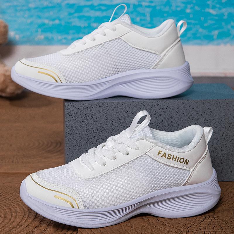 Net Shoes New Sports Women's Shoes Running Casual Little White Shoes Breathable Soft Sole Thin Thick Baseplate Shoes