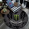 Monster Energy Round Area Rug,Carpet Rug for Living Room Bedroom Sofa Playroom Decor,Non-slip Floor Mat