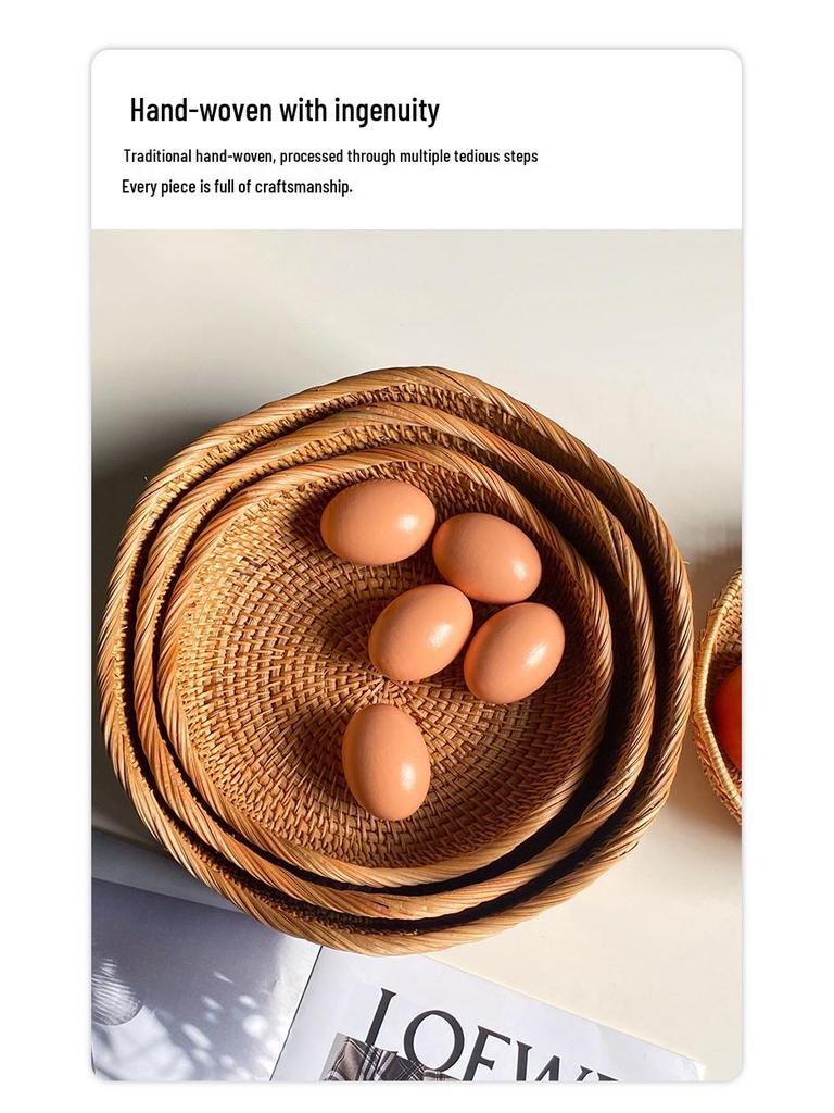 Hand-Woven Vietnamese Autumn Vine Tea and Snack Plate