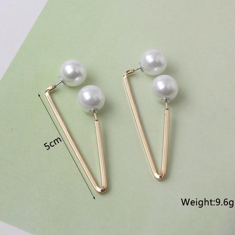 New Fashion Triangle Earrings for Women Colorful Enamel Korean New Imitation Pearl Dangle Earrings Unusual Boho Party Gifts