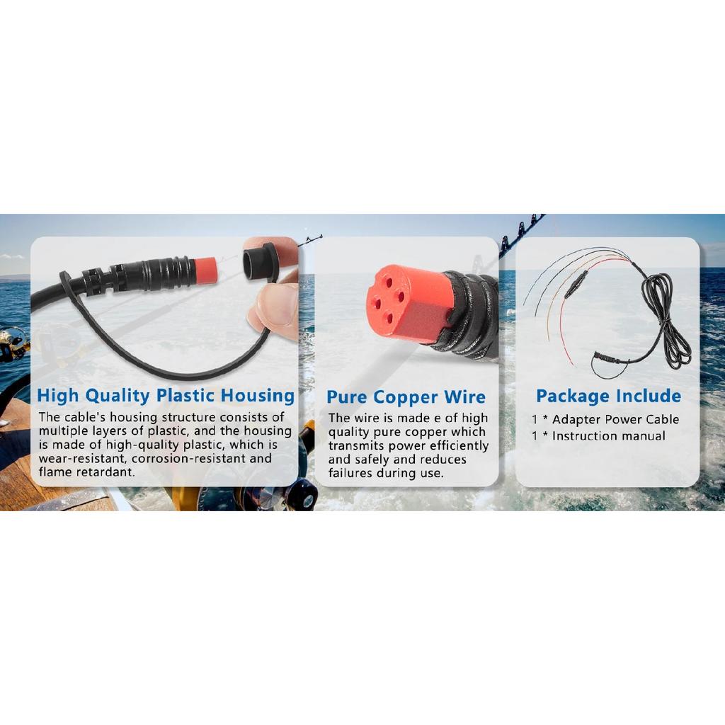 010-12199-04 Power/Data Cable 4-Pin Replaces for Garmin Striker Echo, Striker Plus, Striker Vivid, Striker 4, Fishfinder,Echomap