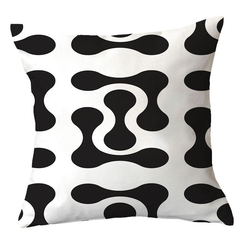 Simple New Blue Geometric Plush Pillowcase Home Fabric Sofa Pillow Cushion Cover