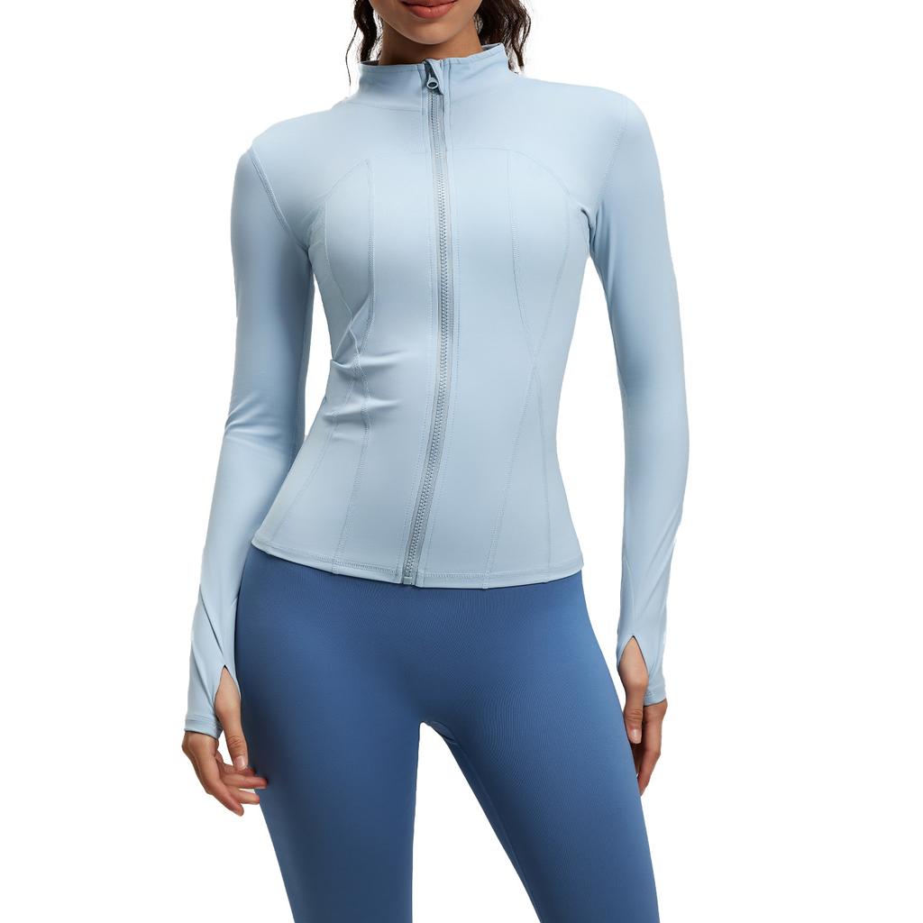 Naked Yoga Clothes Sports Jacket Slim Nylon Stand-Up Collar Tight Jacket Top Running Fitness Clothes