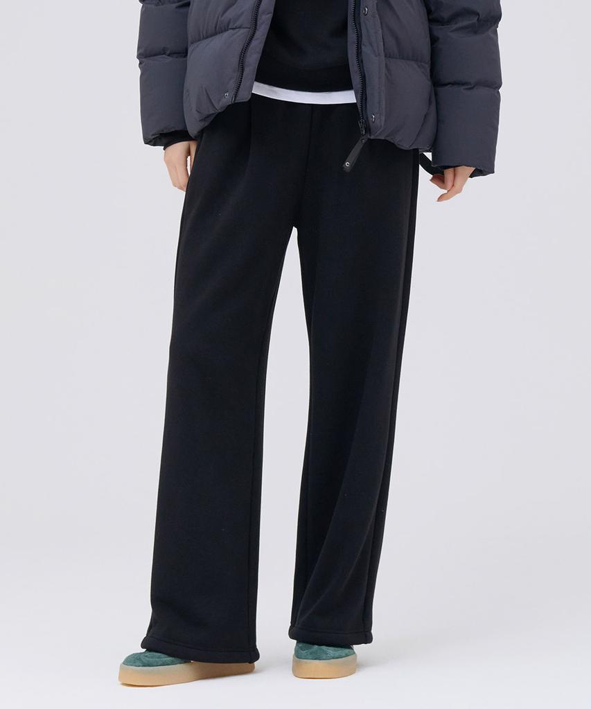 CHASECULT Unisex Mink Fleece-Lined Wide Pants - Black