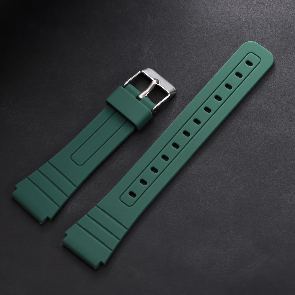 18mm Silicone Watch Strap for Casio W800H SGW400 F91W F84 F105/108 A158/168 AE1200/1300 Band F-91W F84 F105 Resin Soft Bracelet