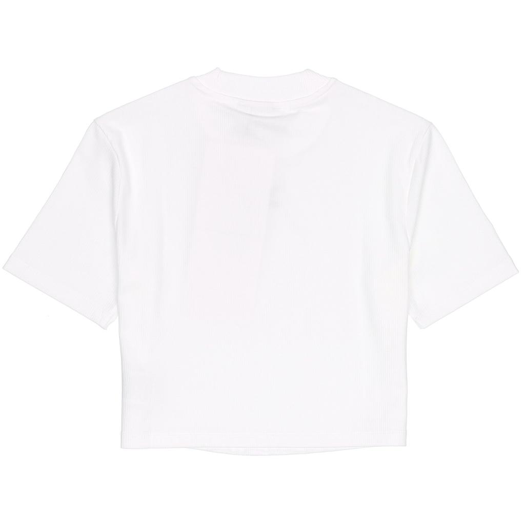 adidas Originals Adicolor Essentials Rib Solid Color Short Breathable Sports T-Shirt Women Tops White HF3394