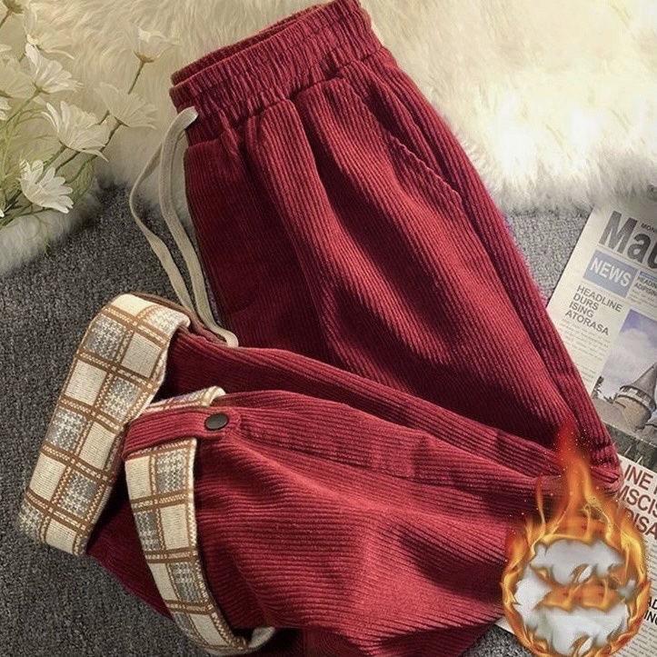 Corduroy Straight Leg Casual Loose Women's Pants The Season Fashion Spring Autumn Versatile Slimming Vintage Wide