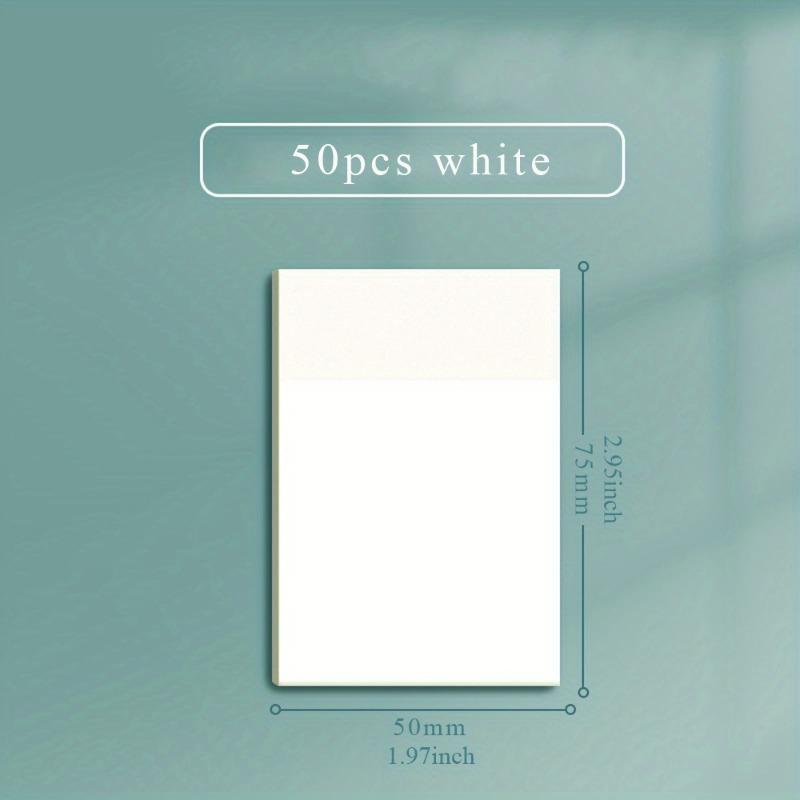 

50 Sheets Transparent Sticky Note Pads Waterproof Self-Adhesive Memo Notepad School Office Supplies Stationery