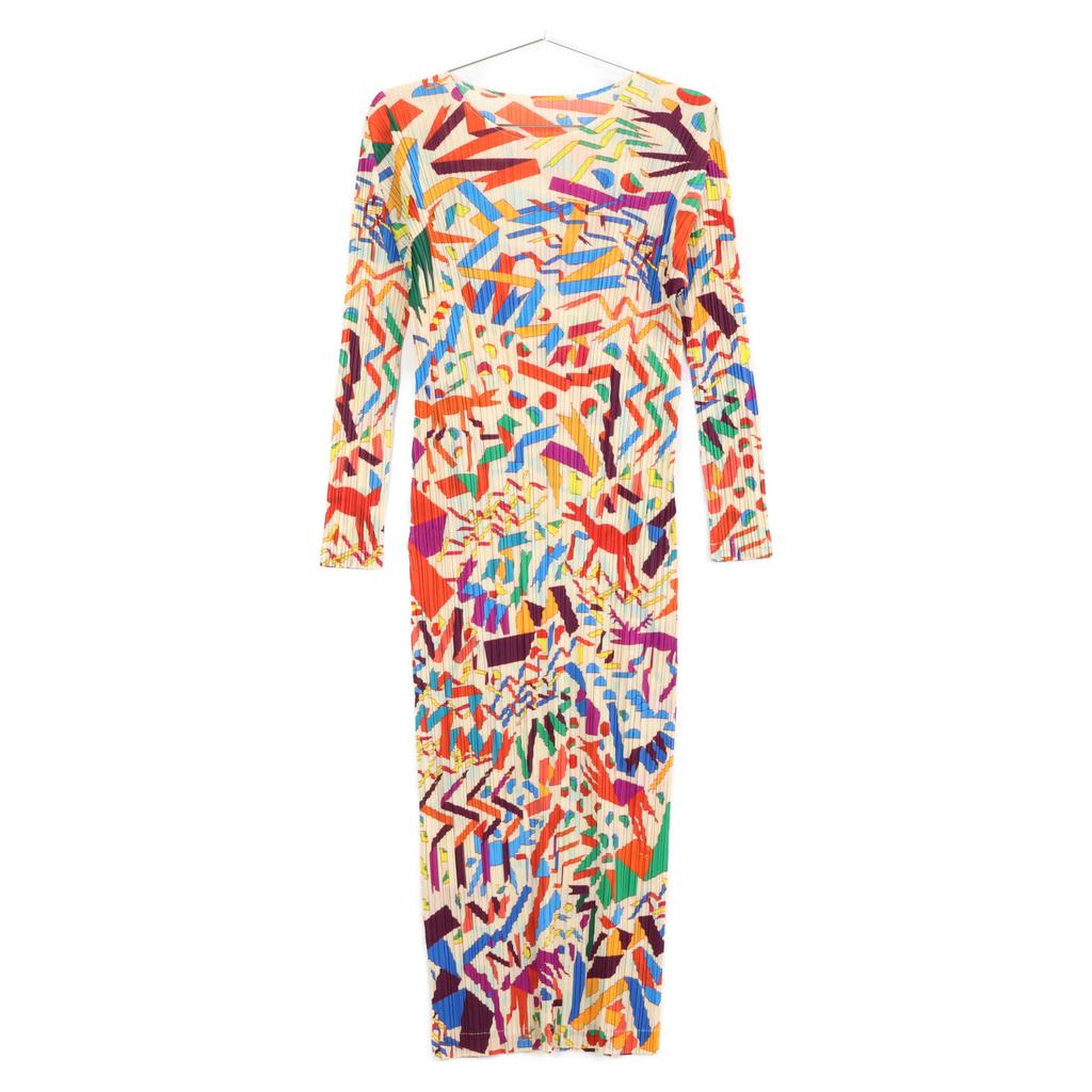 PLEATS PLEASE PP13-JH675 21AW CONFETTI Multicolor Ribbon Pleated Dress Dress 2 multicolorUsed